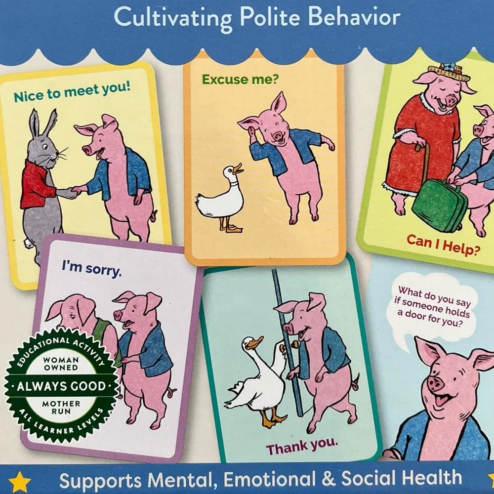 eeBoo Good Manners Conversation Flash Cards NWT Etiquette Game Polite Behavior